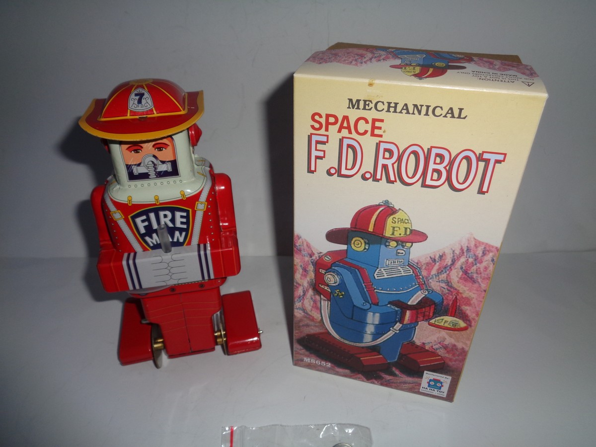 Lot De 3 Robots Mécaniques En Tôle Ha Ha Toy Space Robots (MS647) Occasion