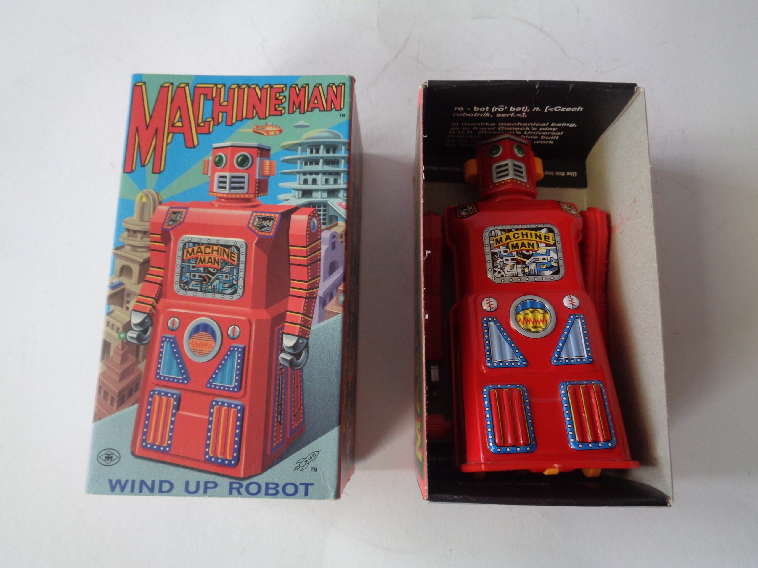 Masudaya　Box　(wind-up)　Robot　USA　Rocket　Man　Machine　with　Toy　Paradise