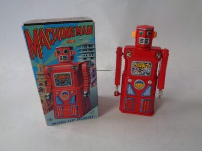 Masudaya / Rocket USA Machine Man Robot with Box (wind-up) - Toy Paradise